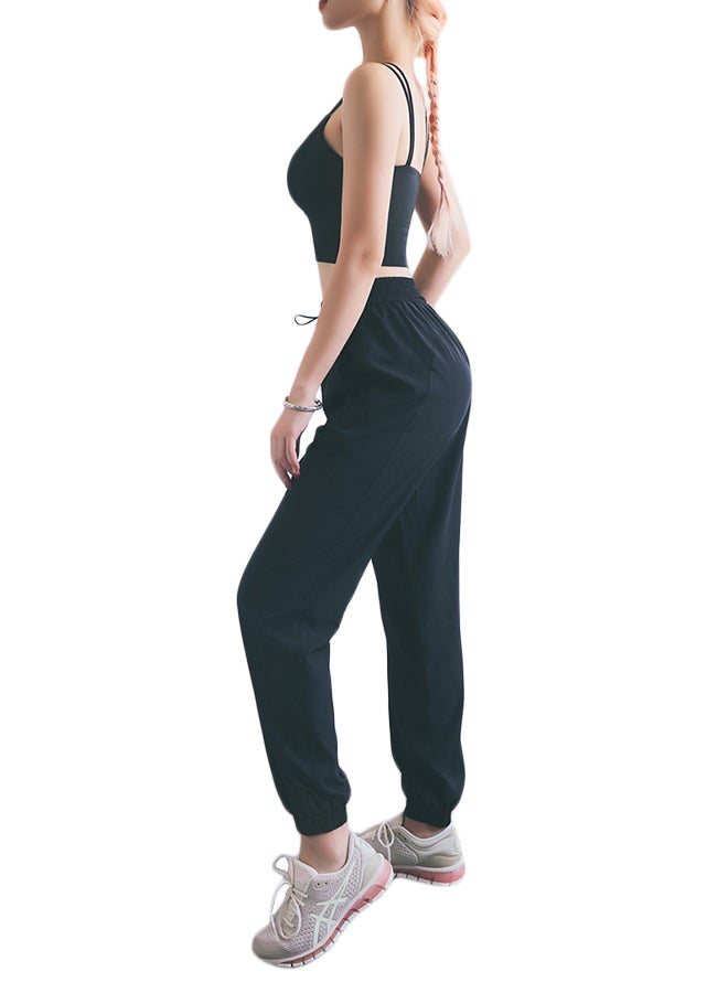 Joychic - Comfy Drawstring Joggers Black - Image 1
