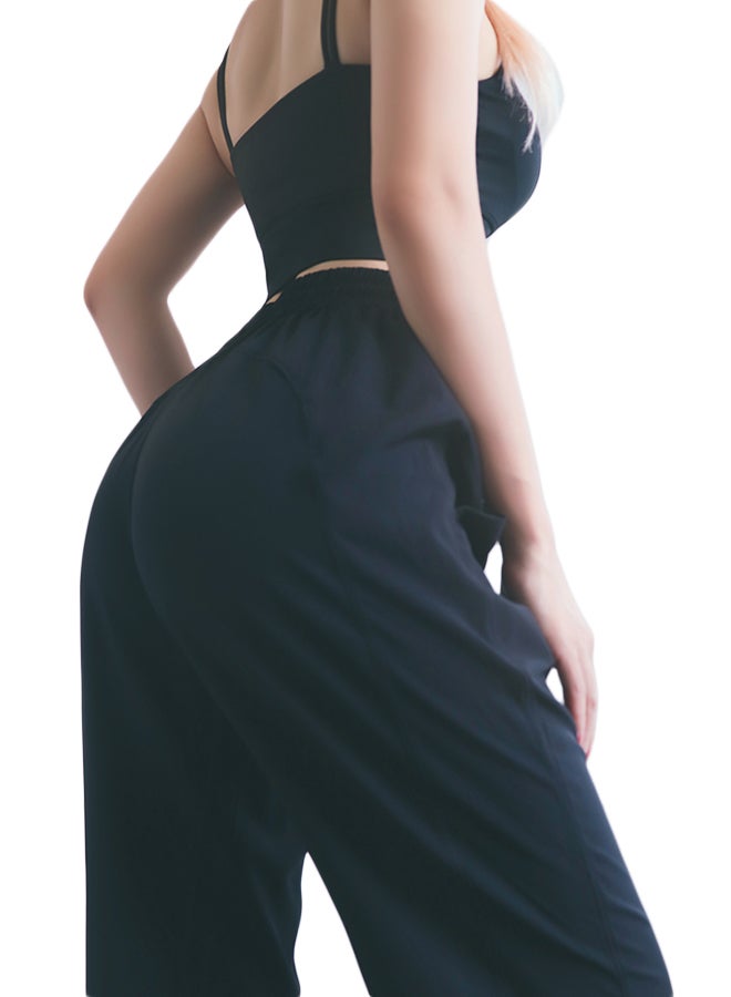 Joychic - Comfy Drawstring Joggers Black - Image 1