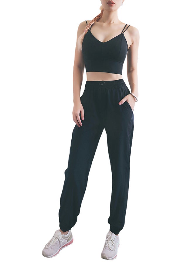 Joychic - Comfy Drawstring Joggers Black - Image 1