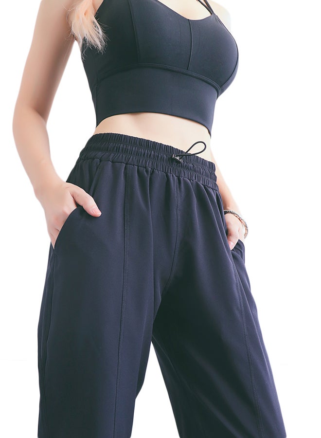 Joychic - Comfy Drawstring Joggers Black - Image 1
