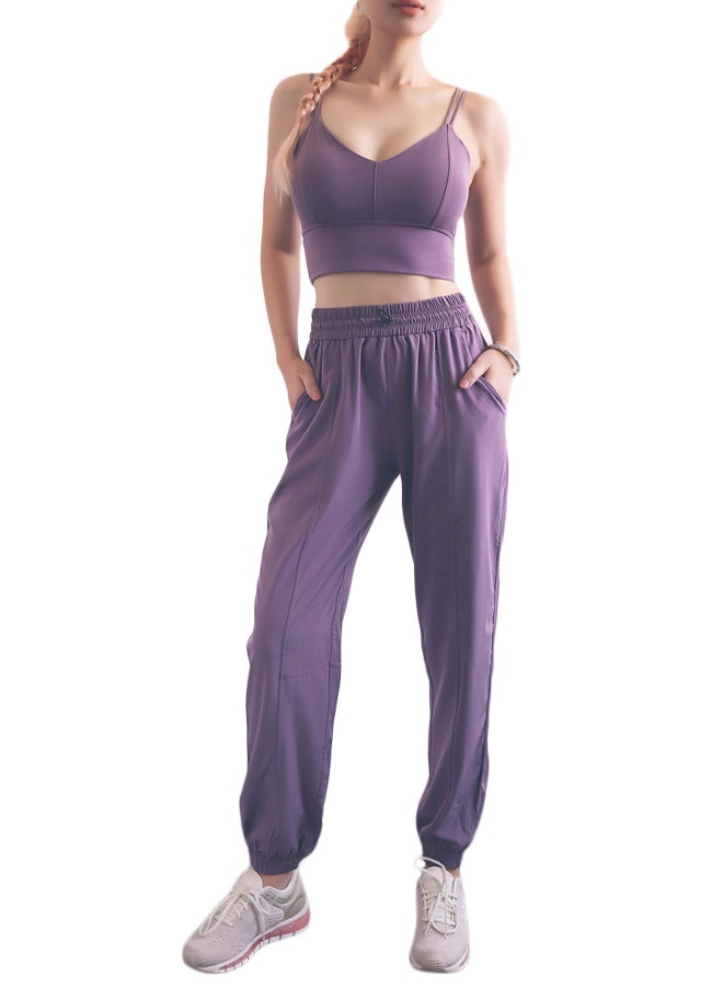 Joychic Comfy Drawstring Joggers Purple  - Image 2
