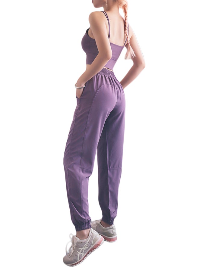 Joychic Comfy Drawstring Joggers Purple  - Image 3