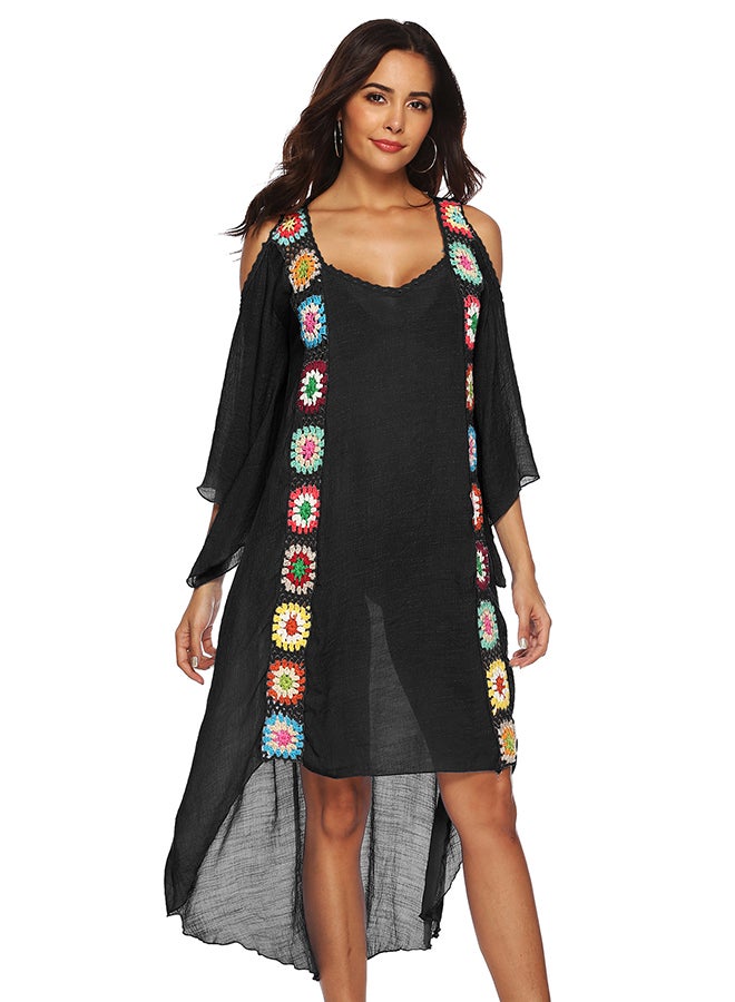 جوي شيك فستان للبيكيني بتصميم مطرز أسود - Image 3