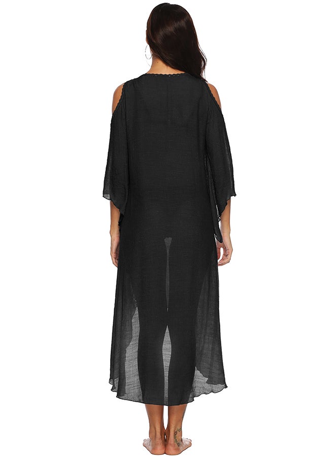 جوي شيك فستان للبيكيني بتصميم مطرز أسود - Image 2