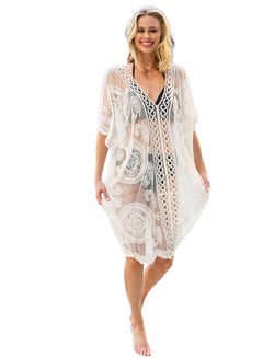 Joychic Embroidered Bikini Cover Up White  - Image 3