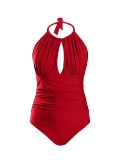 Halter Neck Swimsuit Red
