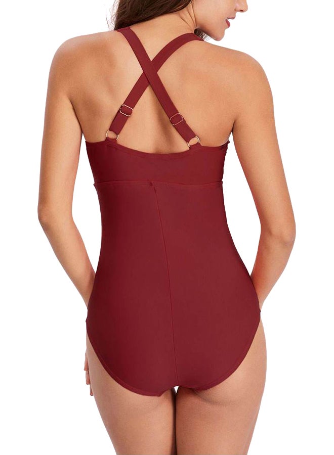 Cross Back Swimsuit Burgundy - v1596457933/N39451572V_2