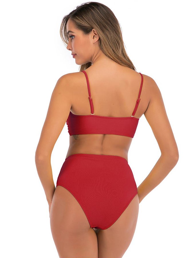 Joychic Bow Tie Detail Bikini Red  - Image 2