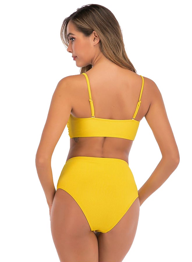 Joychic Bow Tie Detail Bikini Yellow  - Image 2