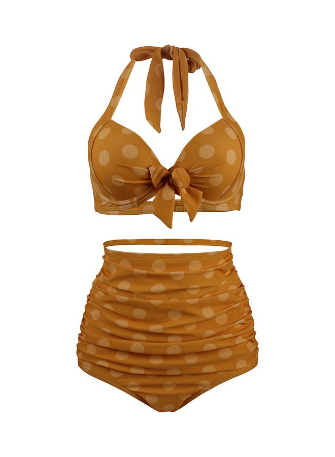 جوي شيك طقم بيكيني منقط أصفر داكن - Image 1