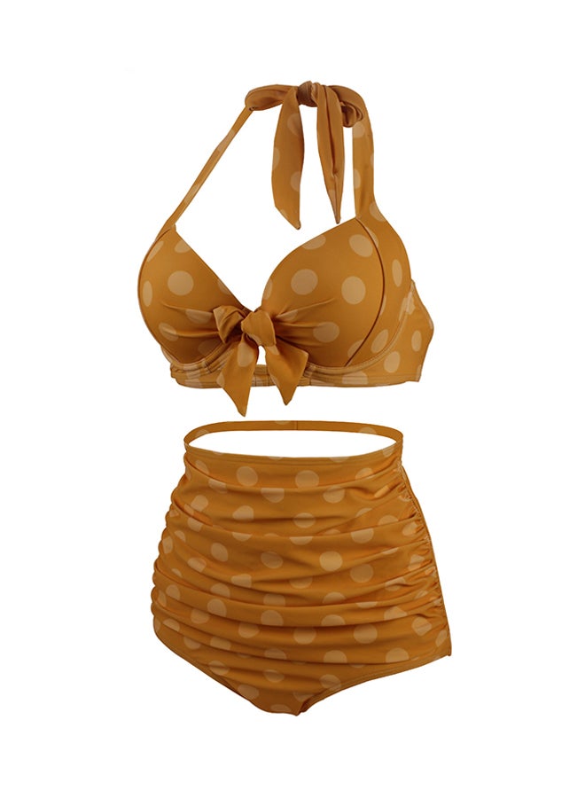 جوي شيك طقم بيكيني منقط أصفر داكن - Image 2