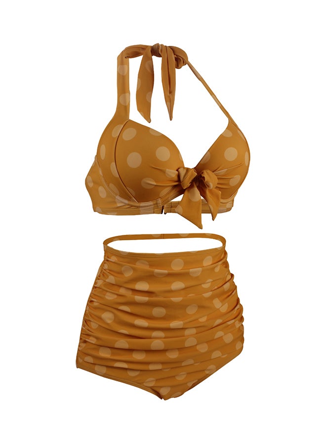 جوي شيك طقم بيكيني منقط أصفر داكن - Image 3