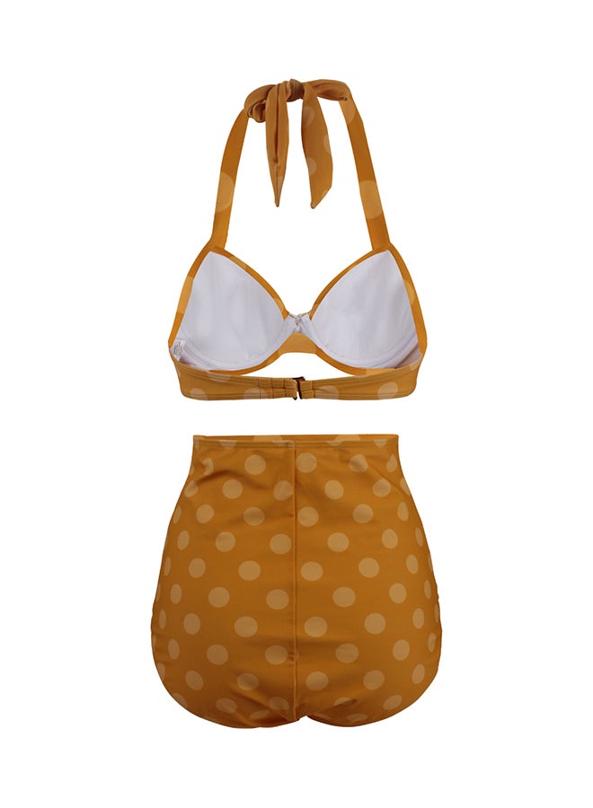 جوي شيك طقم بيكيني منقط أصفر داكن - Image 4