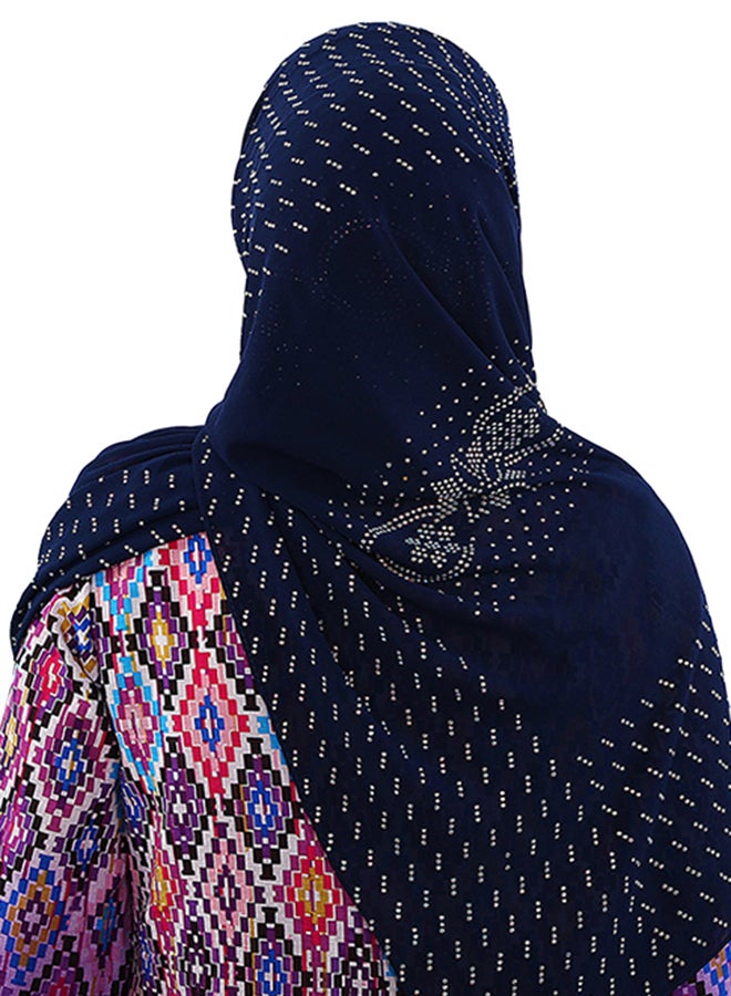Joychic - Embellishing Hijab Scarf Navy Blue - Image 1