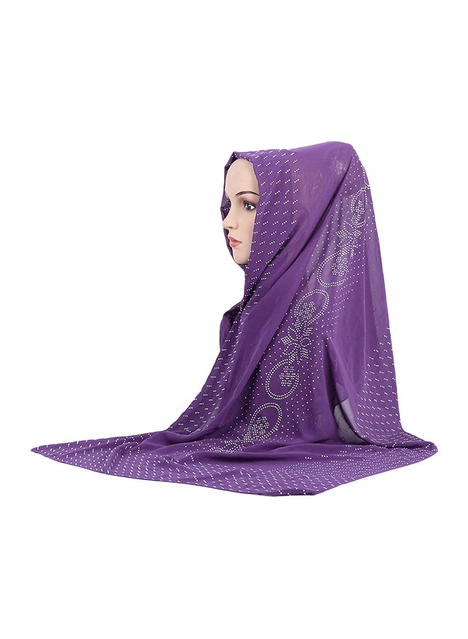 Joychic - Embellishing Hijab Scarf Purple - Image 1
