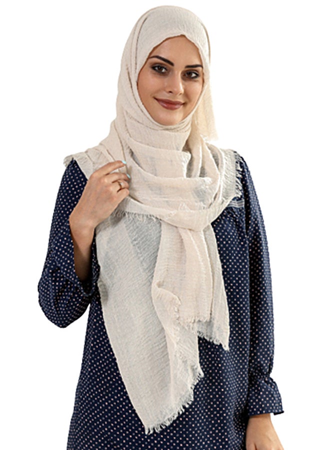 Joychic Tassel Detail Scarf Beige  - Image 1