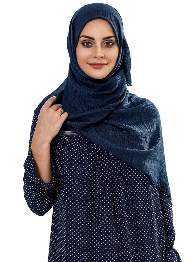 جوي شيك وشاح مزين بشرابة أزرق كحلي  - Image 3