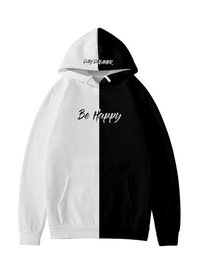 Joychic - Colourblock Text Print Hoodie Multicolour - Image 1