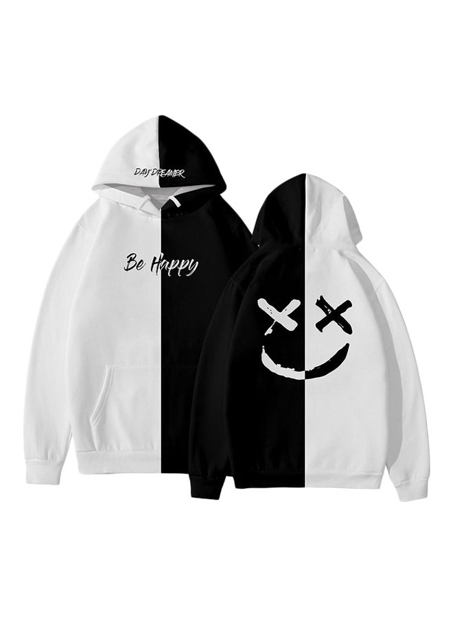 Joychic - Colourblock Text Print Hoodie Multicolour - Image 1