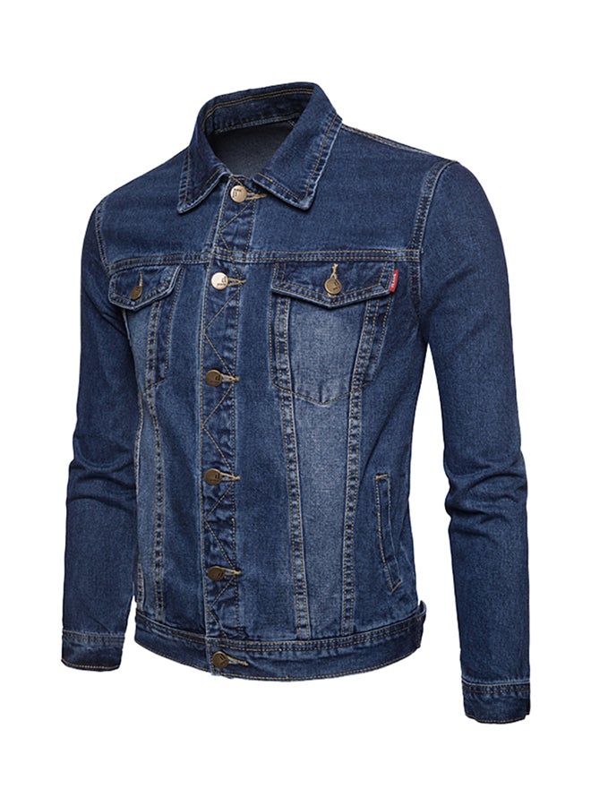 Joychic - Buttoned Denim Jacket Blue - Image 1