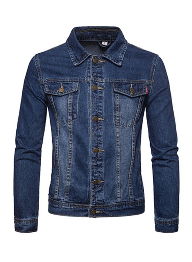 Joychic - Buttoned Denim Jacket Blue - Image 1
