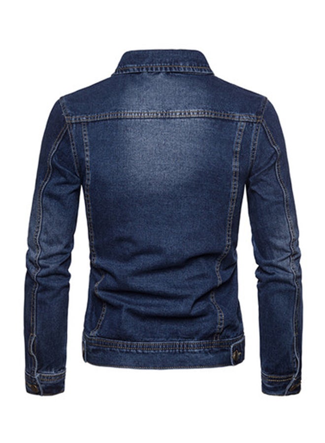 Joychic - Buttoned Denim Jacket Blue - Image 1