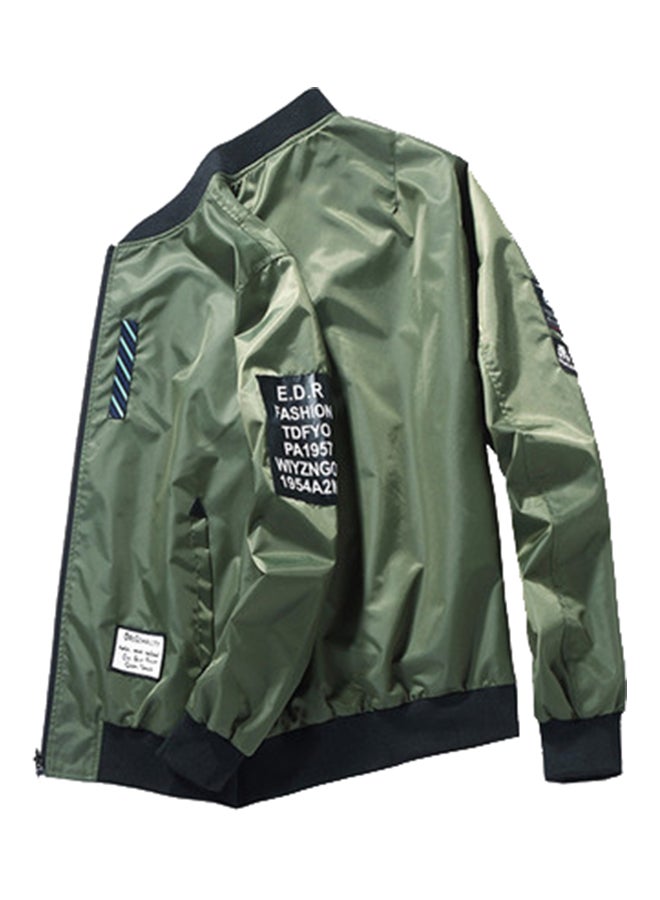 Joychic - Badge Bomber Jacket Green - Image 1
