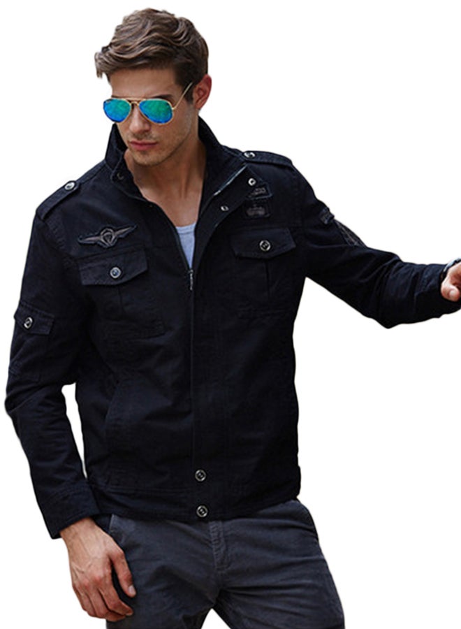 Joychic Flap Pocket Zipper Jacket Black  - Image 3