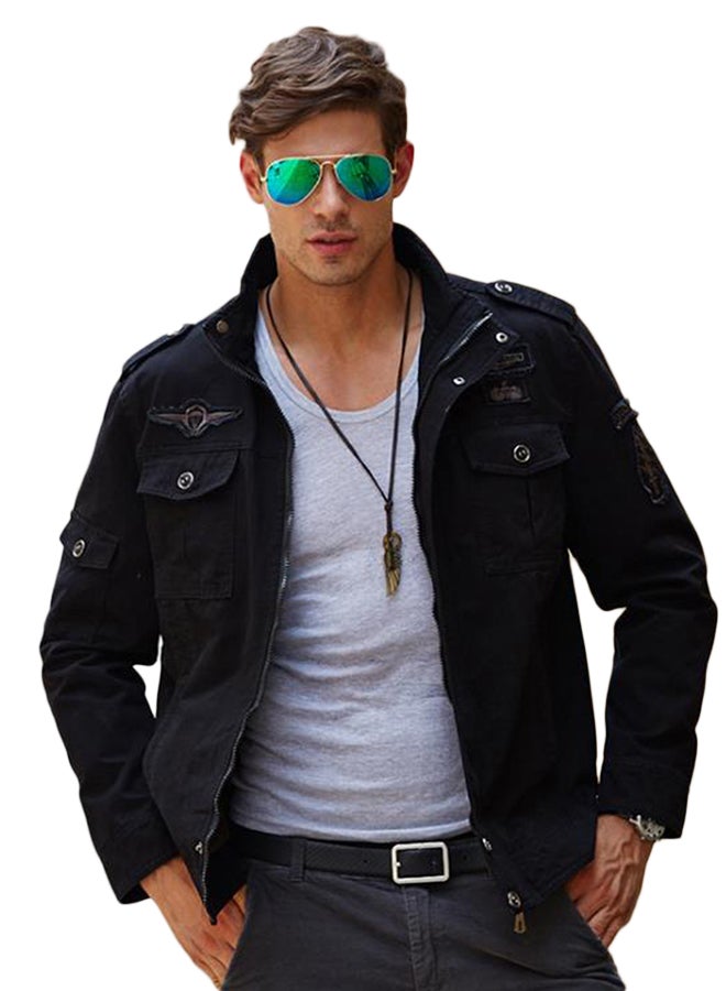 Joychic Flap Pocket Zipper Jacket Black  - Image 1