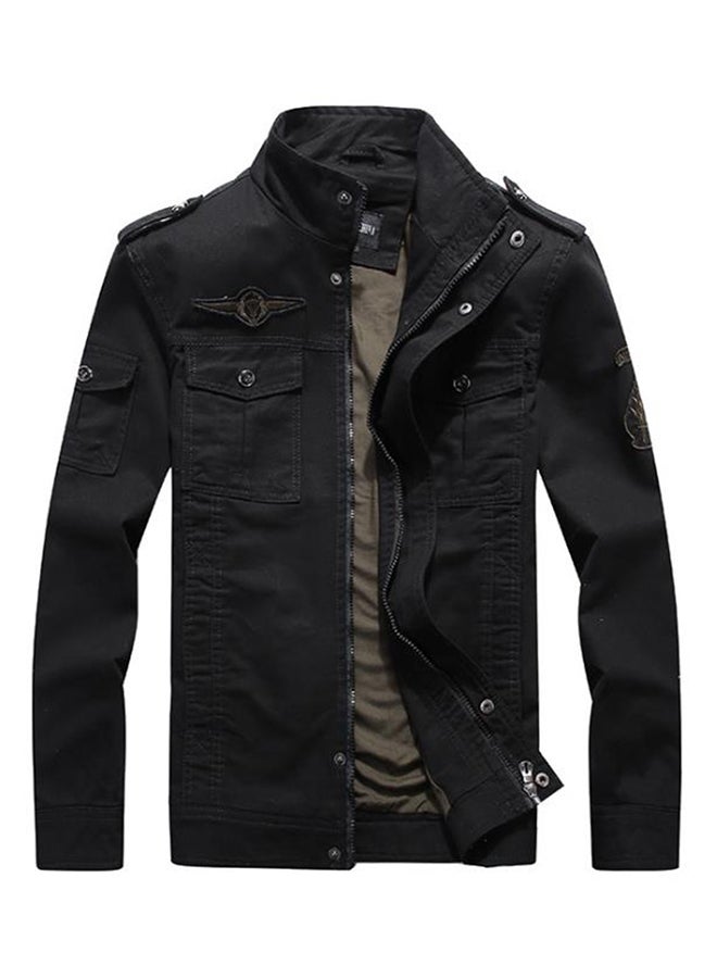 Joychic Flap Pocket Zipper Jacket Black  - Image 2