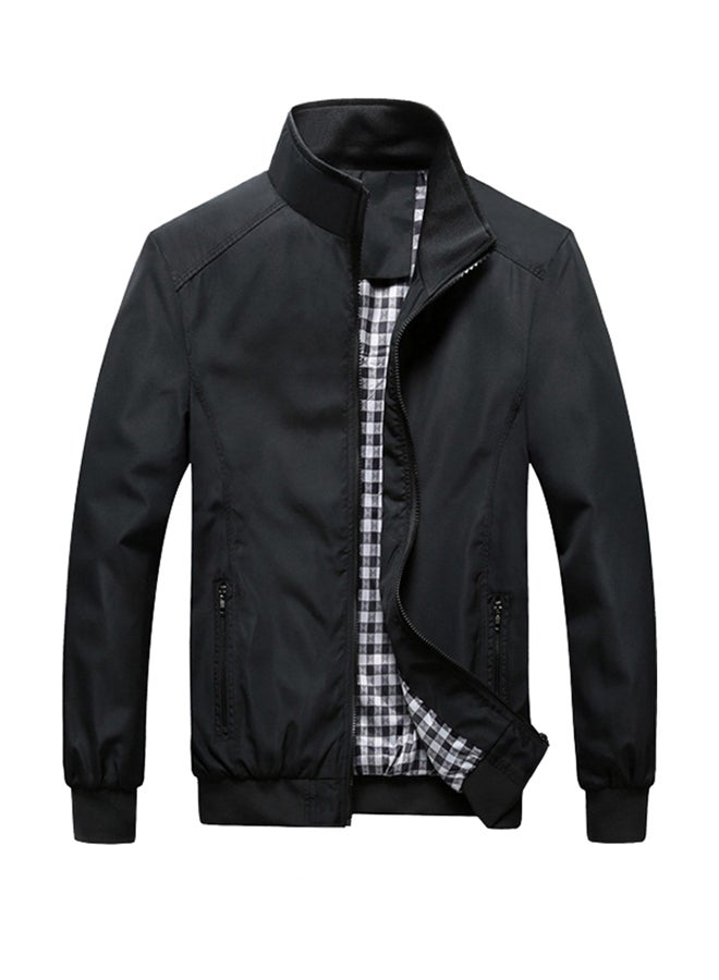 Joychic - Solid Slim Fit Jacket Black - Image 1