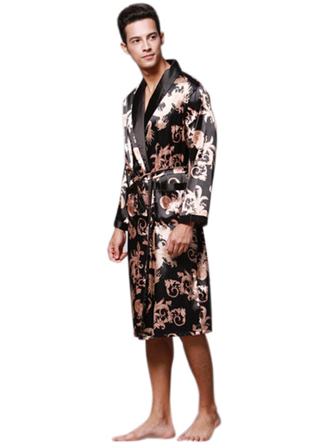 Joychic Allover Print Robe Black  - Image 2