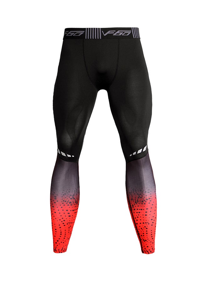 Joychic Polka Dot Contrast Sports Leggings Red  - Image 1