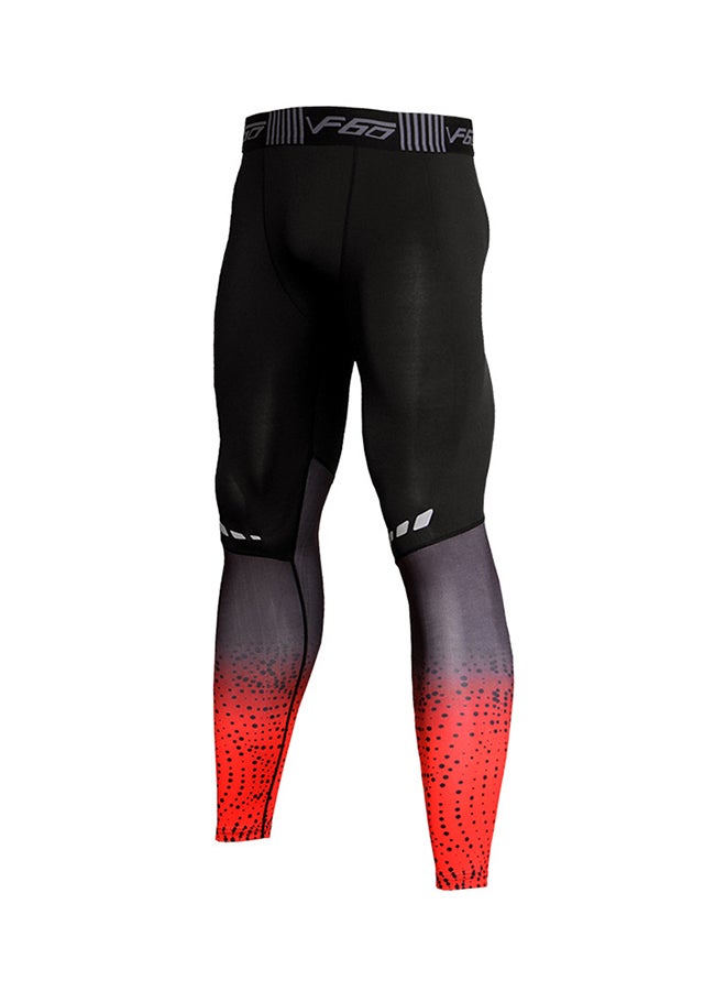 Joychic Polka Dot Contrast Sports Leggings Red  - Image 3