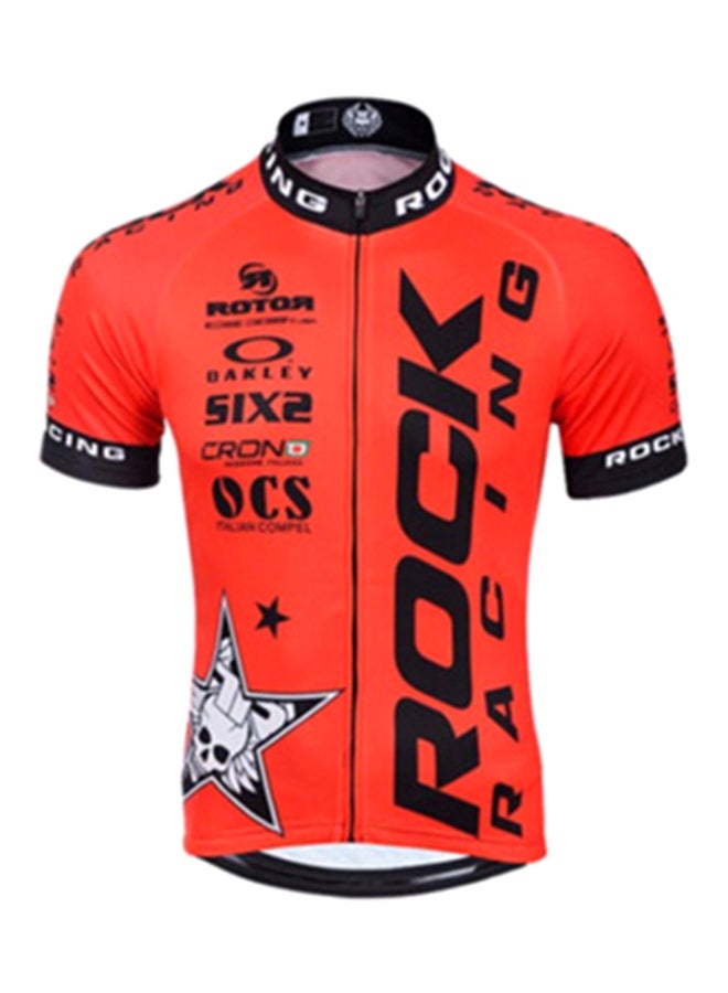 Joychic Text Print Bicycle Sportswear Set Orange  - Image 1
