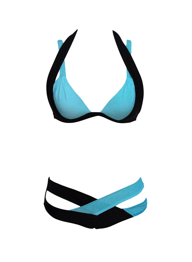 Joychic Contrast Strap Bikini Blue  - Image 2