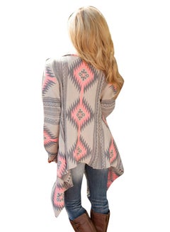Joychic Abstract Printed Asymmetric Hem Cardigan Multicolour  - Image 2