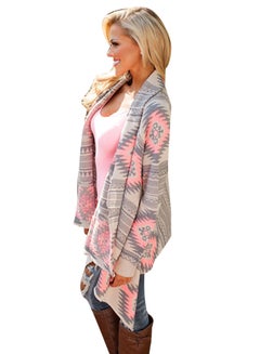 Joychic Abstract Printed Asymmetric Hem Cardigan Multicolour  - Image 3