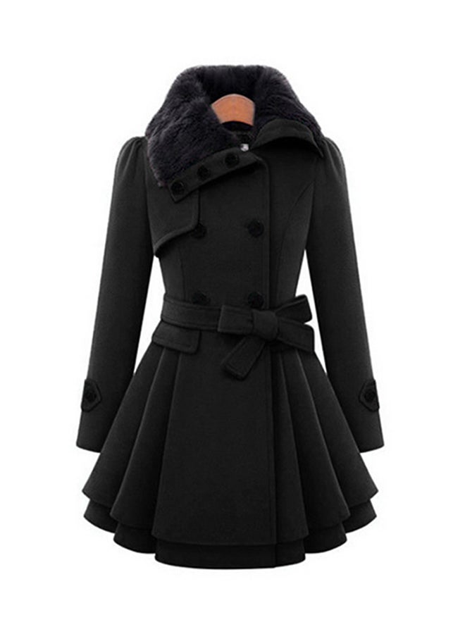 Joychic - Flared Trench Coat Black - Image 1