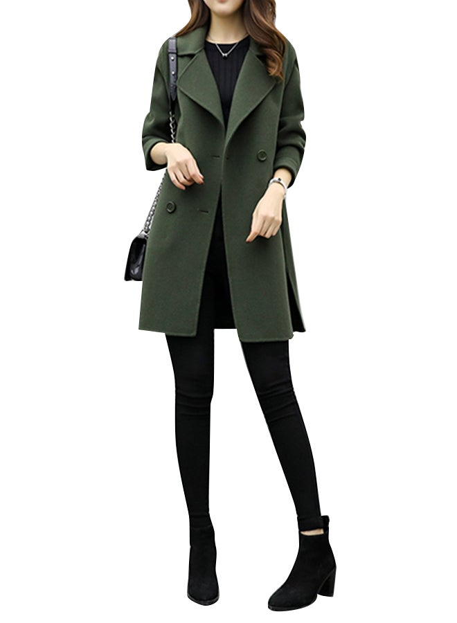 Joychic - Double Breasted Coat Green - Image 1