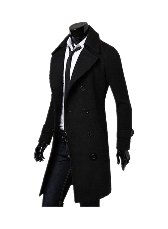 Joychic Button Detail Trench Coat Black  - Image 1