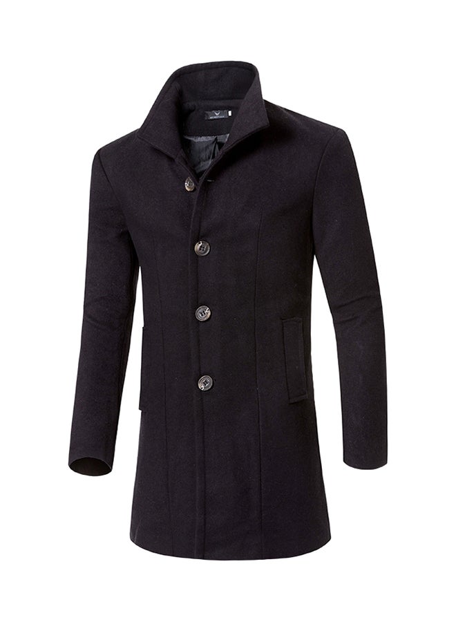 Joychic Single Breasted Lapel Coat Black  - Image 1