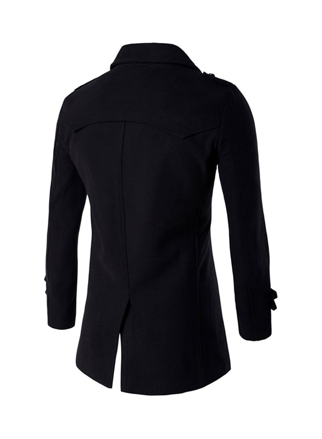 Joychic Double Breasted Trench Coat Black  - Image 2