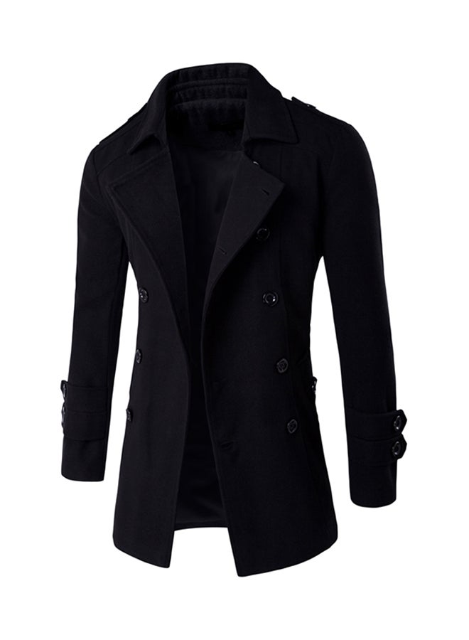 Joychic Double Breasted Trench Coat Black  - Image 3