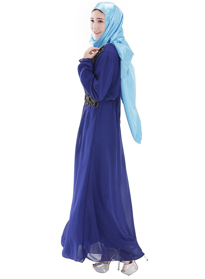Joychic Floral Patch Detail Maxi Dress Sapphire  - Image 2