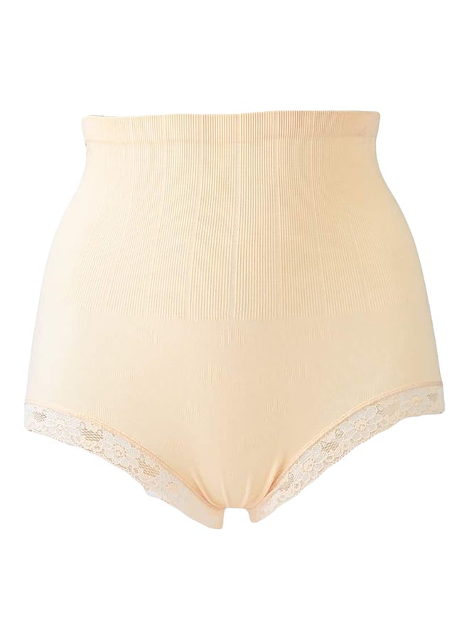 Joychic Lace Trim Belly Hip Shapewear Beige - Image 1