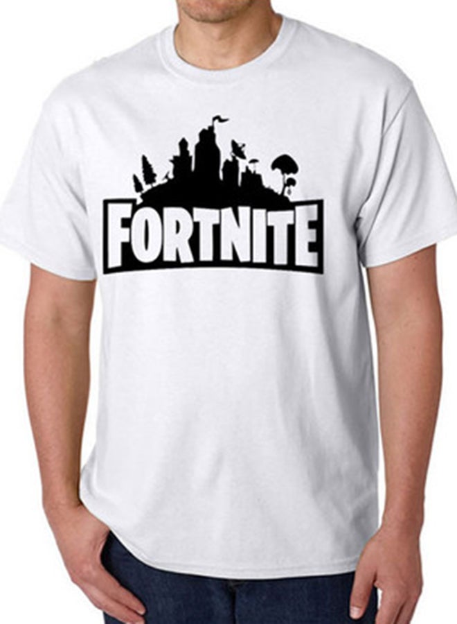 جوي شيك تيشيرت بطبعة كتابة أبيض - Image 1