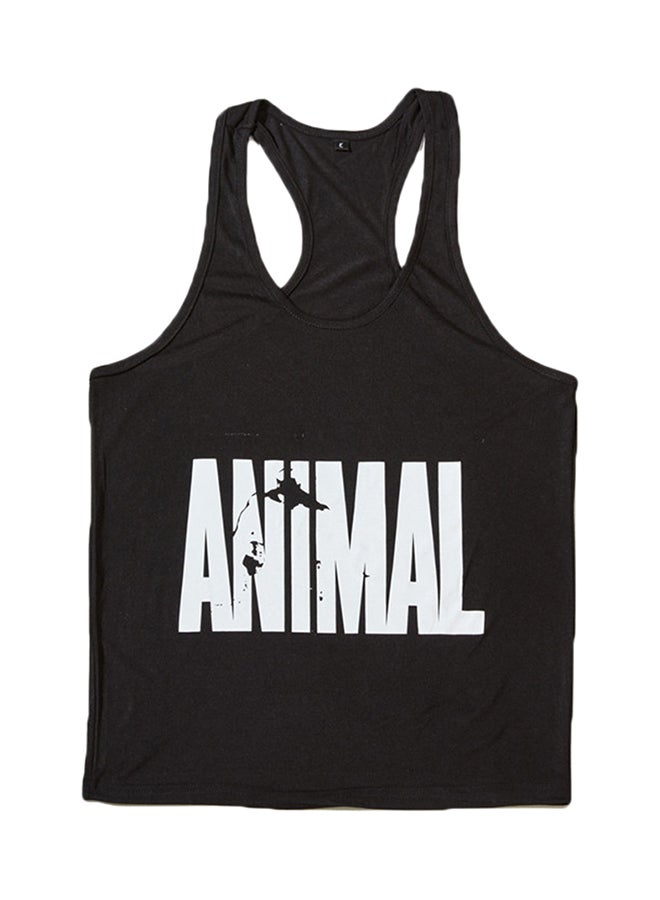 Joychic - Graphic Printed Training Vest Black - Image 1
