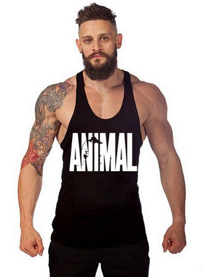 Joychic - Graphic Printed Training Vest Black - Image 1