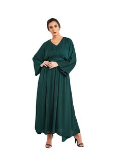 Trendy V-Neck Maxi Dress Green